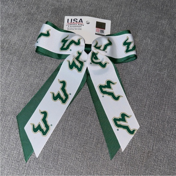 USA Accessories - University of South Florida Bulls Jumbo Cheer Pony Hair Bow - USF Bulls